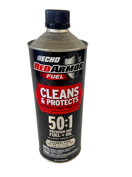 Red Armor Fuel 50:1 Premium Mix Fuel+Oil Ethanol Free-93 Octane 32 fl.oz.